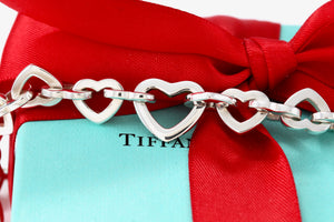 Tiffany & Co. Silver Heart Links 7.5" Bracelet