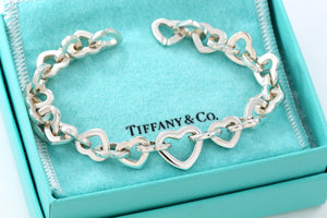 Tiffany & Co. Silver Heart Links 7.5" Bracelet