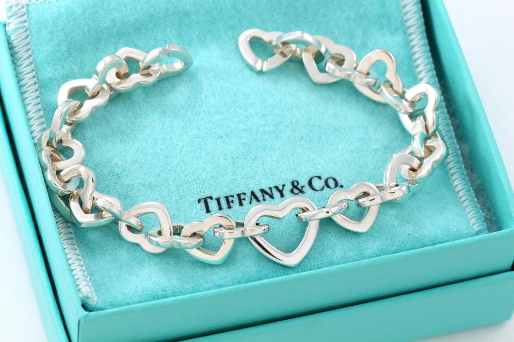 Tiffany & Co. Silver Heart Links 7.5