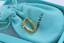 Load image into Gallery viewer, Tiffany &amp; Co. Atlas 18K Gold Stripe Roman Numeral Band Ring
