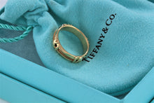 Load image into Gallery viewer, Tiffany &amp; Co. Atlas 18K Gold Stripe Roman Numeral Band Ring
