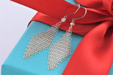 Load image into Gallery viewer, Tiffany &amp; Co. Elsa Peretti Silver Diamond Large Mesh Dangle Earrings
