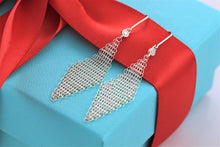 Load image into Gallery viewer, Tiffany &amp; Co. Elsa Peretti Silver Diamond Large Mesh Dangle Earrings
