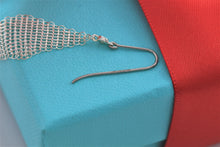 Load image into Gallery viewer, Tiffany &amp; Co. Elsa Peretti Silver Diamond Large Mesh Dangle Earrings
