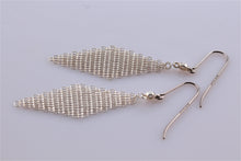 Load image into Gallery viewer, Tiffany &amp; Co. Elsa Peretti Silver Diamond Large Mesh Dangle Earrings
