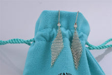 Load image into Gallery viewer, Tiffany &amp; Co. Elsa Peretti Silver Diamond Large Mesh Dangle Earrings
