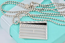 Load image into Gallery viewer, Tiffany &amp; Co. Silver Black Enamel Hollywood Directors Clapping Board Bead Chain Necklace
