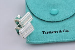 Tiffany & Co. Atlas Silver Roman Numerals Cufflinks