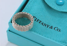Load image into Gallery viewer, Tiffany &amp; Co. Mesh Silver Solid Firm Band Ring
