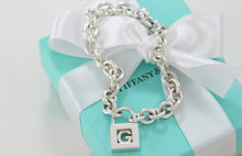 Load image into Gallery viewer, Tiffany &amp; Co. Silver Letter &quot;G&quot; Padlock Bracelet
