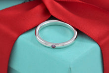 Load image into Gallery viewer, Tiffany &amp; Co. Elsa Peretti Silver Pink Sapphire Stacking Band Ring
