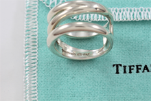 Load image into Gallery viewer, Tiffany &amp; Co. Silver Diagonal Wide Band Ring
