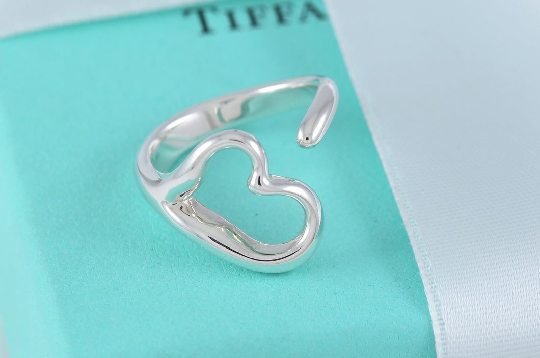 Tiffany & Co. Elsa Peretti Silver Open Heart Ring Version 2