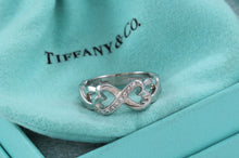Load image into Gallery viewer, Tiffany &amp; Co. Paloma Picasso 18k White Gold Diamond Double Loving Heart Ring
