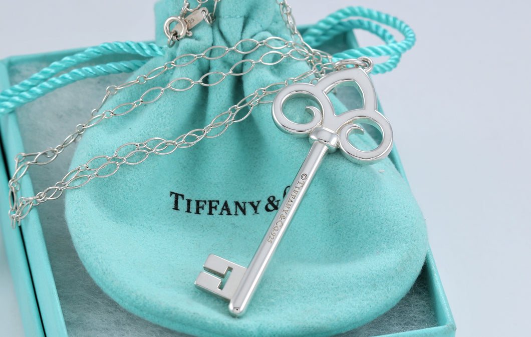 Tiffany & Co. Silver Fleur De Lis Large Key 2.5