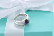 Load image into Gallery viewer, Tiffany &amp; Co. 18K Gold &amp; Silver Amethyst Stone Ring
