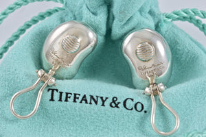Tiffany & co. Elsa Peretti Silver Large Bean Clip on Earrings