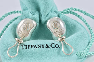 Tiffany & co. Elsa Peretti Silver Large Bean Clip on Earrings